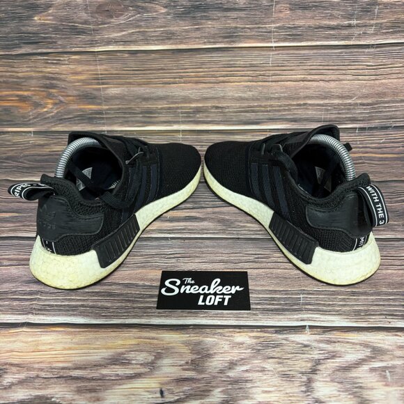 Adidas NMD R1 Black Gold Metallic Women's Athletic Training Shoes Size 8 - Picture 5 of 8